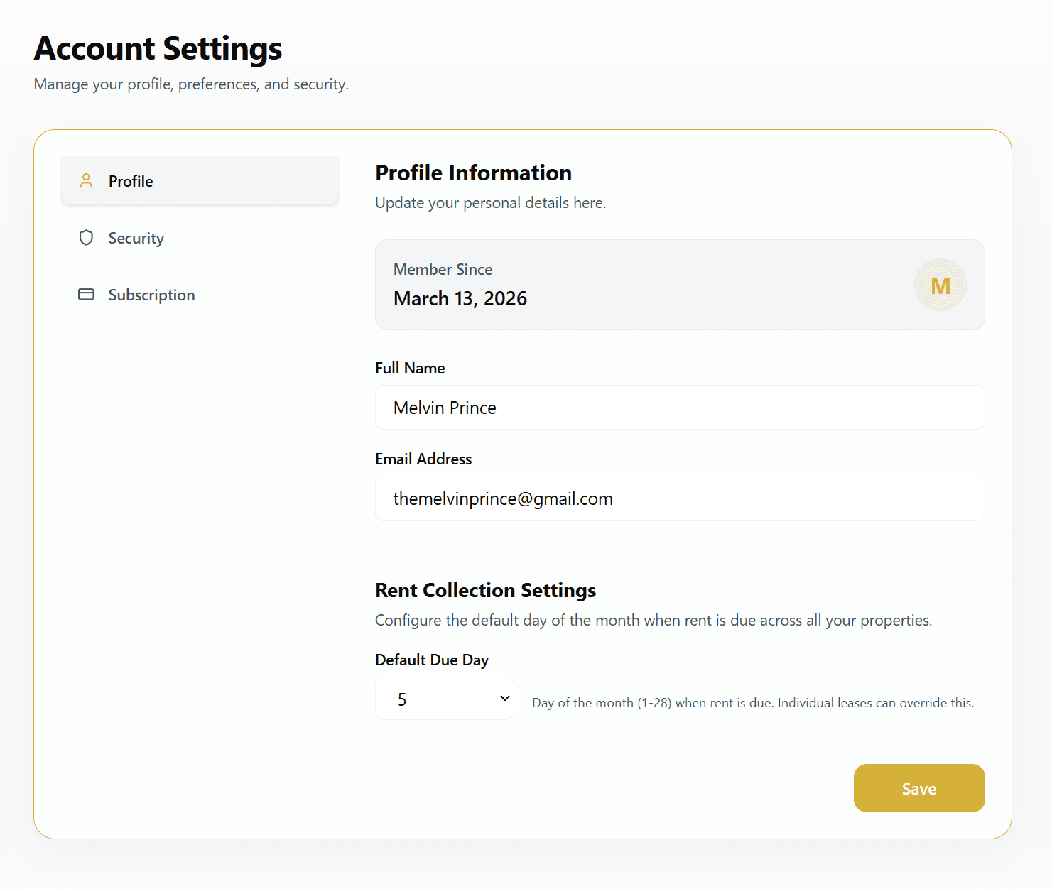 Account Settings